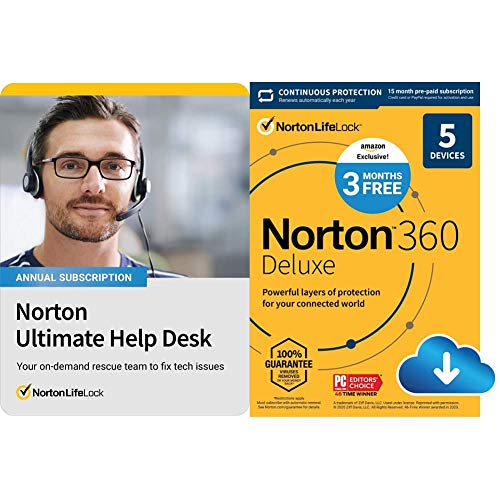 Norton Ultimate Help Desk | Annual Subscription + EXCLUSIVE Norton 360 Deluxe – Antivirus software