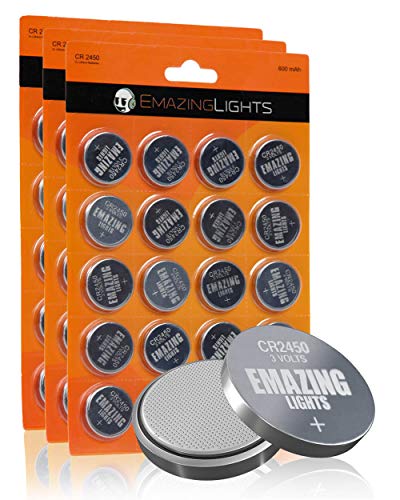 EmazingLights CR2450 Batteries 3 Volt Lithium Coin Cell 3V Button Battery (60 Pack)