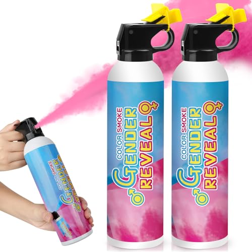 Merear Gender Reveal Fire Extinguisher 2 Packs, Gender Reveal Ideas, Baby Girl Reveal Party Ideas 100% Biodegragable for Gender Reveal Decorations (Pink)