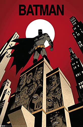 Batman - Comic Poster (Skyscraper & Villains) (Size: 24' x 36')