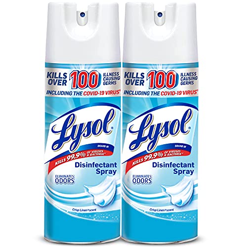 Lysol Disinfectant Spray, Sanitizing and Antibacterial Spray, For Disinfecting and Deodorizing, Crisp Linen,12.5 Fl Ounce (Pack of 2)