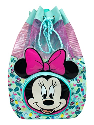 Disney Minnie Mouse Swimming Bag | Girls Minnie Mouse Swim Bag | Kids Drawstring Bag for Beach or Pool