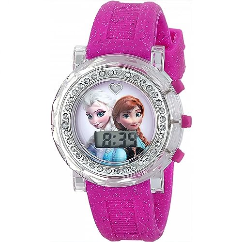 Accutime Frozen Elsa and Anna LCD Watch with Silicone Band