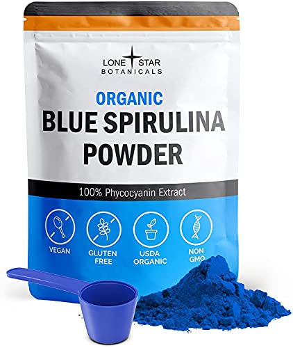 Organic Blue Spirulina Powder - 100% Pure Superfood, Blue-Green Algae, No Fishy Smell, Natural Food Coloring for Smoothies & Protein Drinks - Non GMO, Gluten-Free, Vegan + USDA Certified, 30 Servings