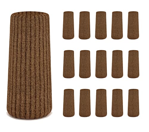 48 Pcs Brown Premium Chair Leg Socks Protectors for Hardwood Floors - Do not Easily Fall Off - Very Easy to Put on - Fits All Leg Shapes - High Elastic Bar Stool Leg Covers - Furniture Pads…