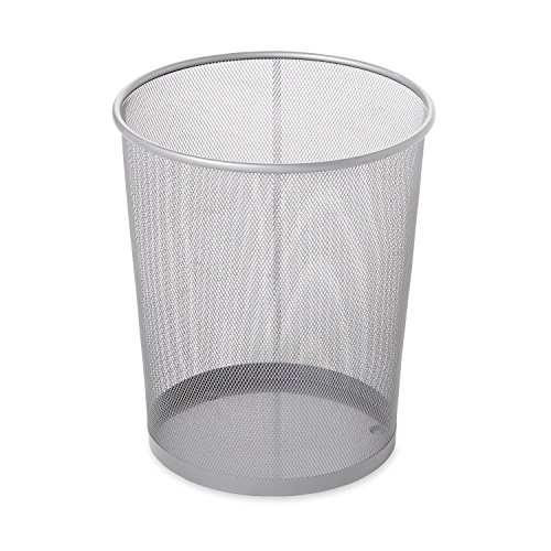 Rubbermaid Commercial Products Concept Collection Mesh Metal Trash Can, 5-Gallon, Fits Under Desk, Silver, Wastebasket for School/Office/Home/Bathroom