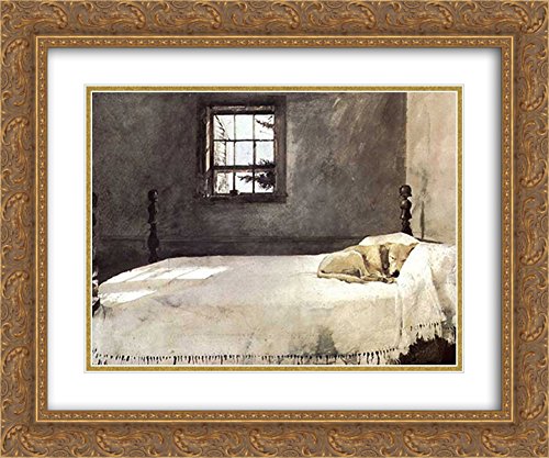 Master Bedroom, c.1965 2X Matted 23x20 Gold Ornate Framed Art Print by Andrew Wyeth