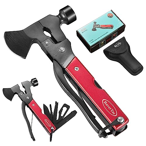 RoverTac Camping Essentials, Multi Tool Axe Hatchet Survival Gear 14-in-1 Multitool Knife Hammer Pliers Saw Bottle Can Opener Screwdriver, Multitool for Camping Hiking Survival, Gifts for Men Him Dad