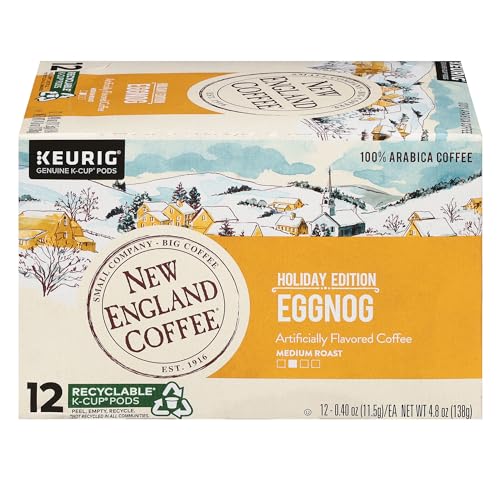 New England Coffee Eggnog Medium Roast K-Cup Pods, 12ct Box (Pack of 1)