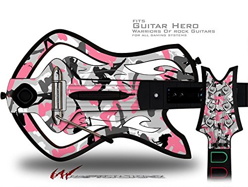 Sexy Girl Silhouette Camo Pink Decal Style Skin - fits Warriors Of Rock Guitar Hero Guitar (GUITAR NOT INCLUDED)