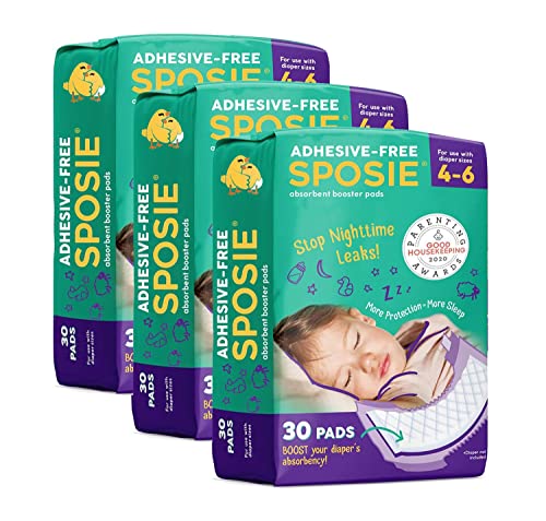 The Viral TikTok Overnight Diaper Leak Stopper, Sposie Booster Pads, Adhesive-Free for Easy repositioning, Helps Reduce Nighttime Diaper Changes and Diaper Rash, Use with Sizes 4-6, 90 ct.