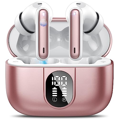 Csasan Wireless Earbuds, 2024 Bluetooth Headphones 5.3 HiFi Stereo Earphones, 40H Playtime in-Ear Earbud, Bluetooth Earbud with Dual Mic Call, IP7 Waterproof Earphones Sport Headset for iOS