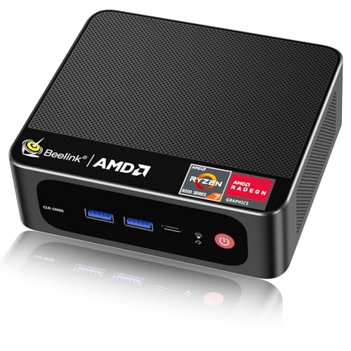 Beelink Mini PC AMD Ryzen 7 5700U Up to 4.3GHz 8C/16T, SER5 16GB RAM 1TB SSD Graphics 8core 1900 MHz, M.2 SSD NVME 2280 Mini Computer WiFi 6/BT5.2/HDMI/DP/USB3.2,Gaming/Office