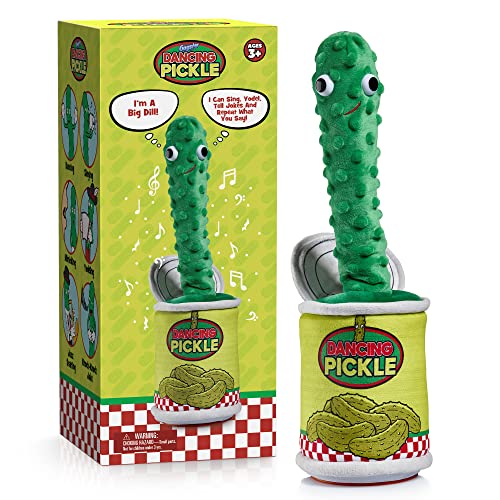 Gagster Dancing Pickle - Sings, Repeats What You Say & Tells Jokes, Singing & Talking PickleToy, Electronic Yodeling Pickle for Anyone Who Loves Pickles and Funny Gag Gifts