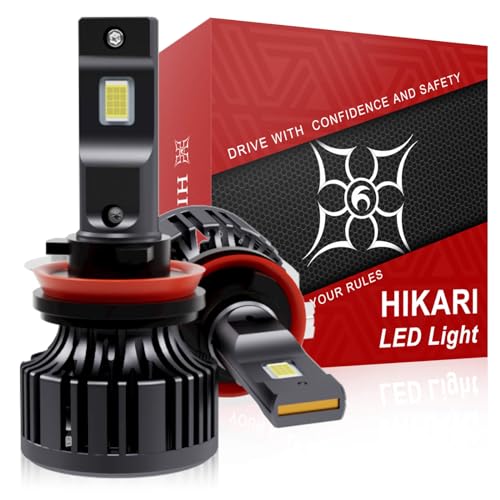 Hikari 2023 20000LM H11/H8/H9 LED Bulbs, 45W Upgraded Core-12 LED, High Lumens LED Kit, 6000k Cool White, IP68 Waterproof, Halogen Upgrade Replacement, H16 Foglight