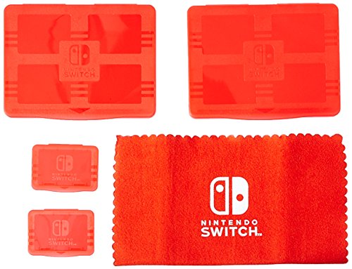 Nintendo Switch Protection Pack – Screen Protector, Cleaning Cloth, Game Card Cases, Micro SD Cases