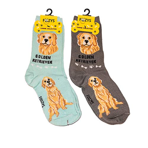 Foozys Unisex Crew Socks | Canine/Dog Collection | Golden Retriever