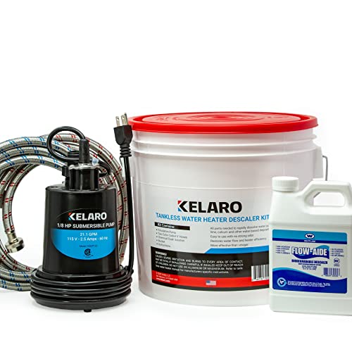 Kelaro Tankless Water Heater Flushing Kit with Flow-Aide Biodegradable Descaler