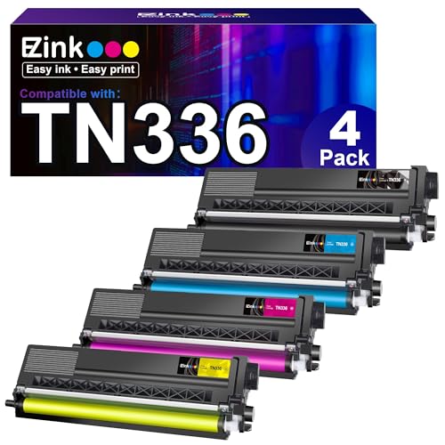 E-Z Ink (TM) Compatible Toner Cartridge Replacement for Brother TN336 Toner Cartridges TN331 TN-336 TN-331 TN315 to Use with MFC-L8850CDW HL-L8350CDW MFC-L8600CDW HL-4150CDN MFC-9970CDW (BCMY, 4 Pack)