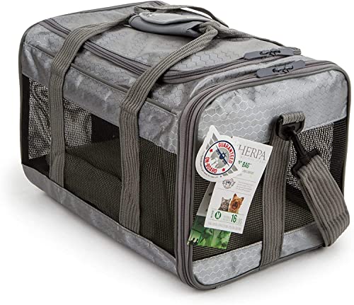 Sherpa To Go Travel Pet Carrier, Airline Approved & Guaranteed On Board - Gray, Medium