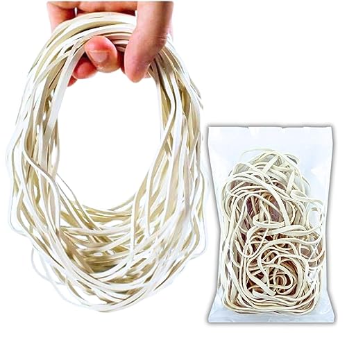 Extra Large 8 Inch Big Postal Rubber Band - White Color Heavy Duty Elastic Biodegradable Natural Rubber Bands Pack of 30 Pcs