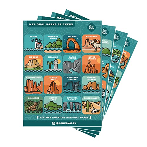 National Park Vinyl Sticker Sheet (63 Parks)