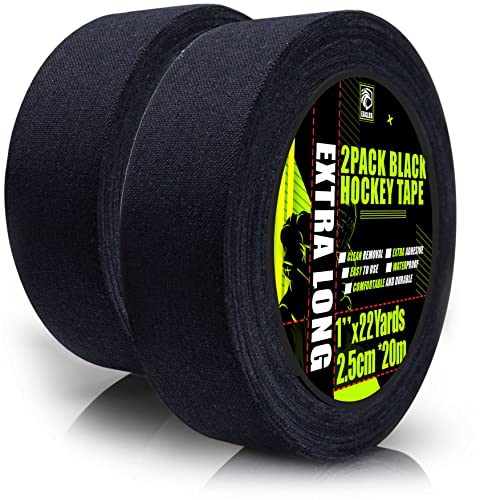 EAGLES Hockey Tape Multipurpose Cloth Tape Roll for Lacrosse Baseball Softball Bats, Rackets, Pullup Bars, Gardening Tools, Over Grip for Hockey Stick, Blade & Handle Protector - Sports Gift (Black)