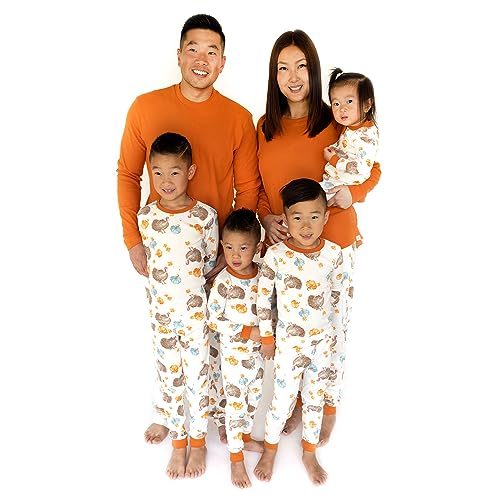 Burt's Bees Baby Baby Kids 2-Piece Family Jammies Matching Holiday Organic Cotton Pajamas, Turkey Time, 8 Years