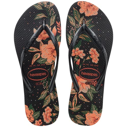 Havaianas Women's Flip Flop Sandals, Black/Dark Grey/Dark Grey, 7-8