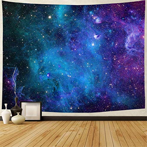 Lahasbja Galaxy Tapestry Blue Starry Sky Universe Space Wall Hanging Psychedelic Mysterious Nebula Stars for Living Room Dorm