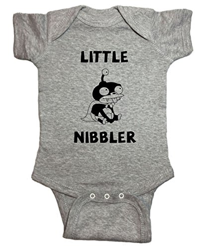 Baby One Piece 'Little Nibbler' Bodysuit (6 Month, Heather Gray)