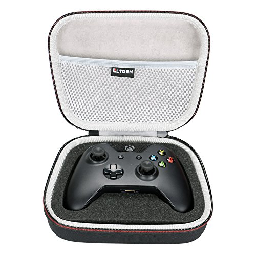 LTGEM EVA Hard Case for Xbox Series X/Xbox Series S/ Xbox One/Xbox One S/Xbox One X Controller, Mesh Pocket Fits Plug & Cables - Travel Carrying Portable Storage Bag