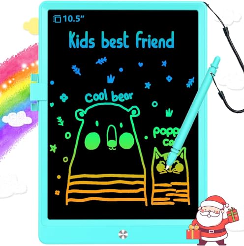 BUKEBU LCD Writing Tablet Doodle Board,10.5 inch Colorful Drawing Pad,Electronic Drawing Tablet, Drawing Pads,Travel Gifts for Kids Ages 3 4 5 6 7 8 Year Old Girls Boys (Blue)