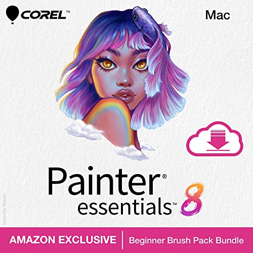 Corel Painter Essentials 8 | Beginner Digital Painting Software | Amazon Exclusive Brush Pack Bundle [Mac Download]