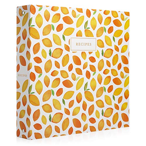 Jot & Mark Recipe 3 Ring Binder 8.5x11 | Full-Page with Clear Protective Sleeves to Write in Your Own Recipes and Color Printing Paper for Family Recipes