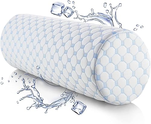 Nestl Neck Roll Pillow for Sleeping – Firm Neck Pillow for Pain Relief - Premium Memory Foam Neck Roll Pillow – Bolster Pillow for Sleeping with Breathable Cooling Cover – Firm Cylinder Neck Pillow