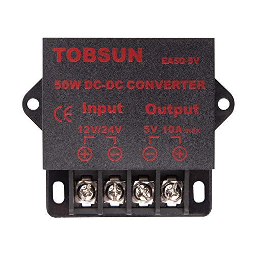 12v to 5v Converter - iGreely DC 12V 24V to 5V 10A Step Down Converter Adapter DC Voltage Reducer Regulator Power Supplies Transformer Module (5V 10A 50W)