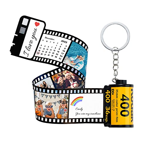SOUFEEL Film Roll Keychain Customized Keychain with Picture Personalized Camera Memory Reel Gifts