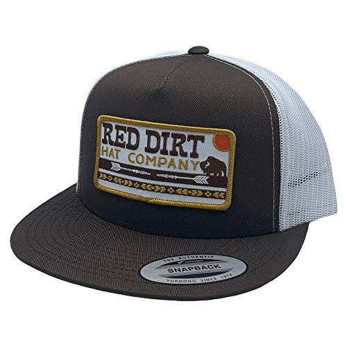 Red Dirt Hat Company Adjustable Snapback Hats (Brown/White - Buffalo Arrow)