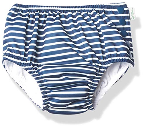 i Play Boys Reusable Absorbent Baby Swim Diapers Navy Stripe 24 Months