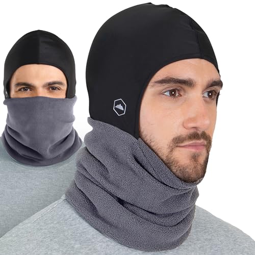 Tough Headwear Winter Neck Warmer w/Helmet Liner - Neck Gator for Warmth - Motorcycle Helmet Liner w/Neck Cover for Men