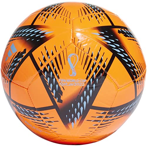 adidas unisex-adult FIFA World Cup Qatar 2022 Al Rihla Club Soccer Ball, Solar Orange/Black/Pantone, 5