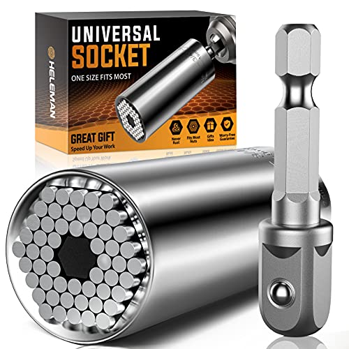 Super Universal Socket Tools Gifts for Men - Valentines Day Gifts for Him Mens Gift Socket Set with Power Drill Adapter(7-19 MM) Cool Gadgets for Men Women Husband Birthday Fathers Day Gift for Dad