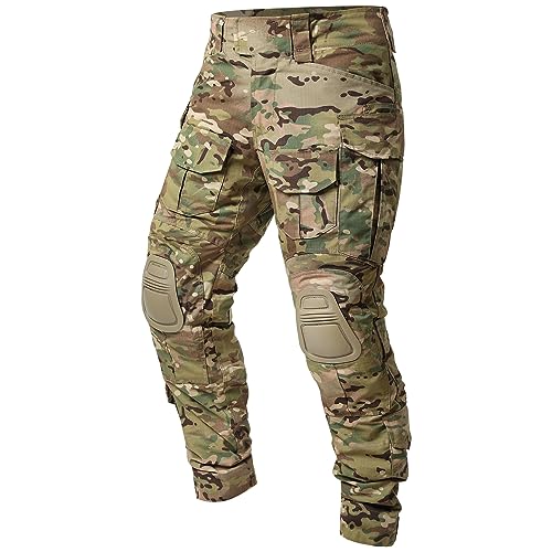 G3 V2 Upgraded Combat Pant, Men's Military Tactical Camouflage Clothing, Multi-Pocket Rip-Stop Hunting Hiking Paintball 32W/32L MC