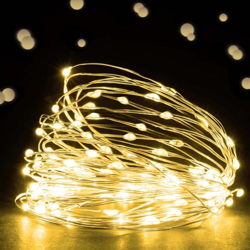 Ehome Fairy Lights USB Powered Fairy Lights Plug in 66ft 200 Led String Lights Decorative Lights for Bedroom Indoor Christmas Wedding Party Patio Window (Warm White)