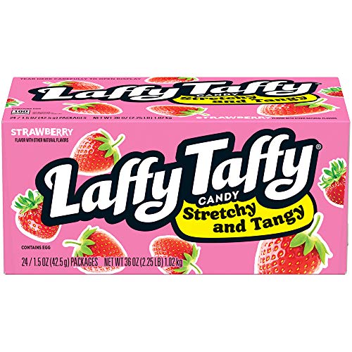 Laffy Taffy Stretchy & Tangy Strawberry, 1.5 Ounce - 24 Count (Pack of 1) (12124993)