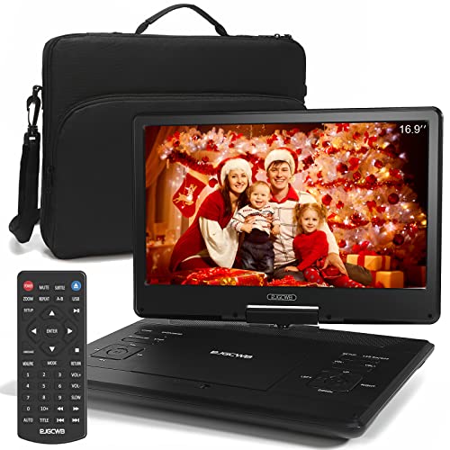 16.9' Portable DVD Player with 14.1' Large HD Screen,High Volume Speaker,with Extra Carrying Bag,Supports 4-6 Hours Built-in Battery and USB/SD Card/Sync TV [Not Support Blu-Ray]…