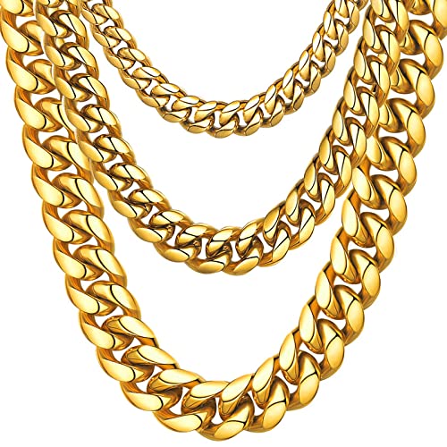 Gold Chains for Men Necklaces Hip Hop Jewelry 10mm 24inches