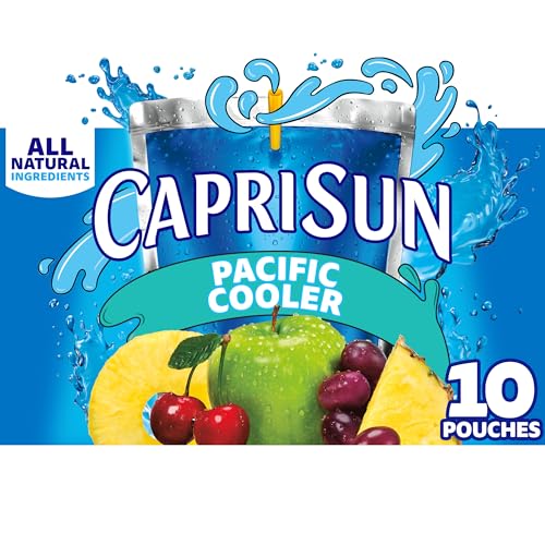 Capri Sun Pacific Cooler Mixed Fruit Naturally Flavored Kids Juice Drink Blend (10 ct Box, 6 fl oz Pouches)