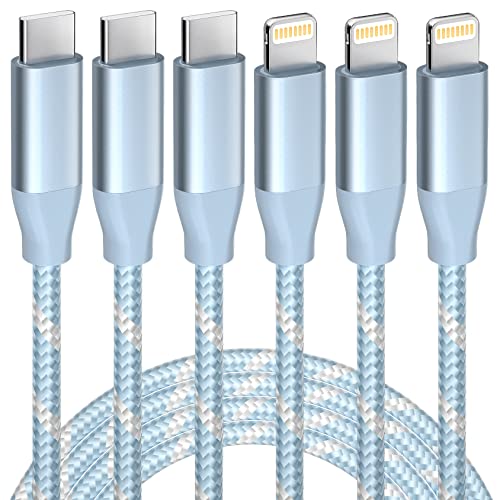 USB C to Lightning Cable 3 Pack 6FT Apple MFi Certified iPhone Fast Charger Fast Charging Type c to Lightning Cable for iPhone 14 13 12 11 Pro Max Xr Xs 8 and More